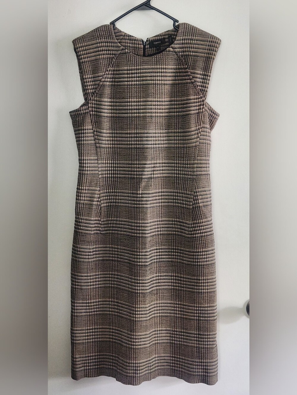 Theory plaid power wool shift dress size 10 Business Casual